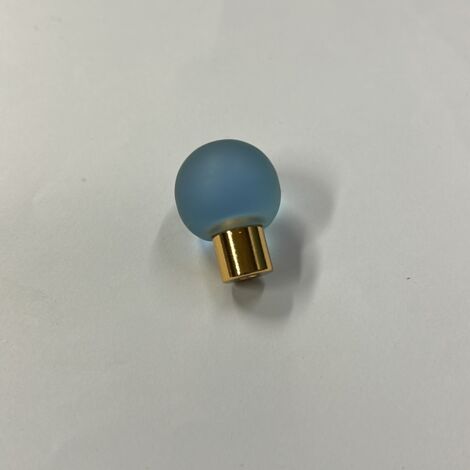 CONNEX - POMOLO IN VETRO AZZURRO BASE ORO DIAMETRO 25MM