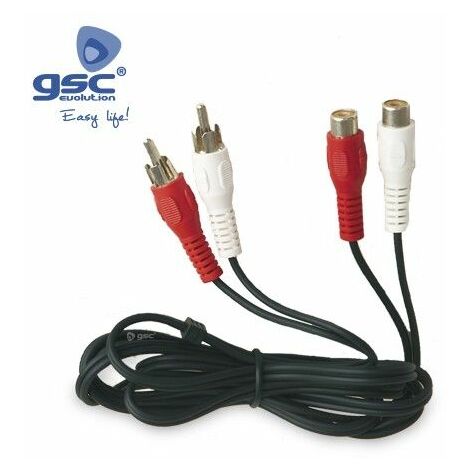 Connexion audio 2 RCA mâle à 2 RCA femelle 2.5M GSC 002600933