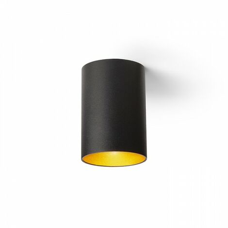 CONNOR spot de plafond cylindrique noir/or 230V LED GU10 10W