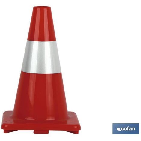 Cono 30 cm. rosso e bianco