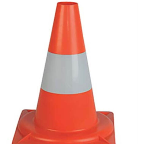 Cono Carretera Blanco/Naranja Pe + Base H.Cm 33