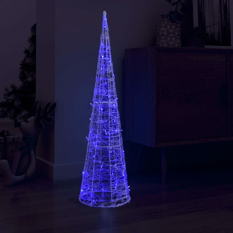 

Cono de luz LED de pirámide decorativo acrílico azul 120 cm