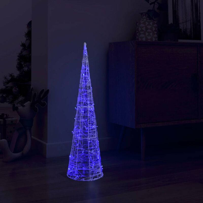 

Cono de luz LED de piramide decorativo acrilico azul 90 cm