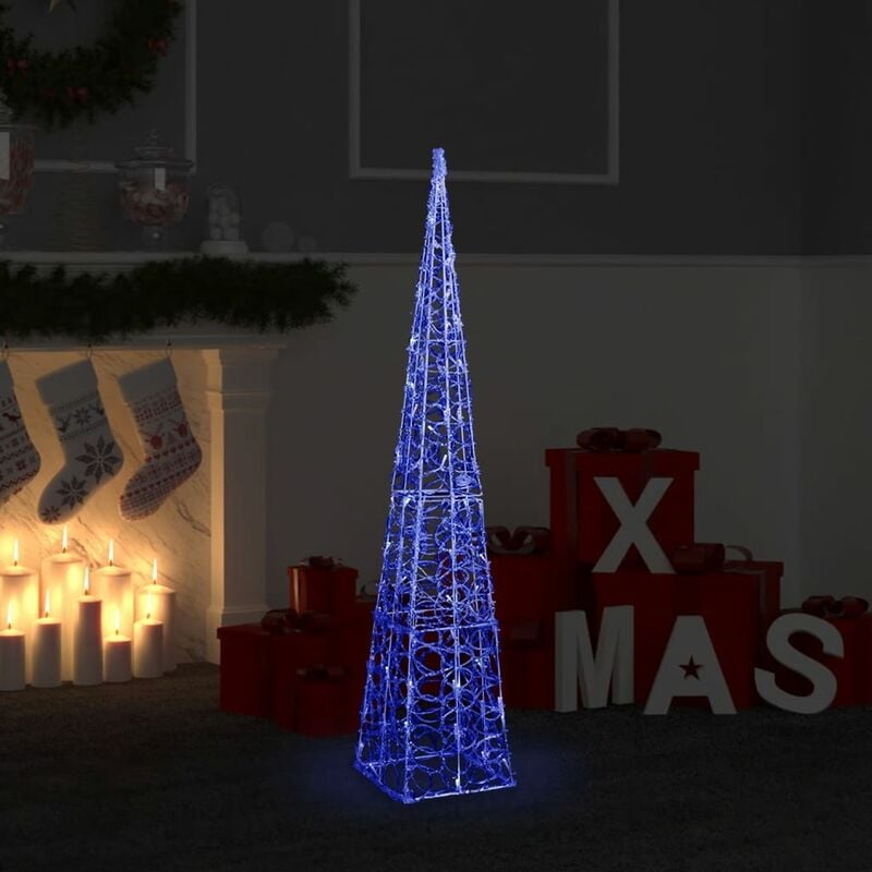 

Cono de luz LED decorativo acrílico azul 120 cm