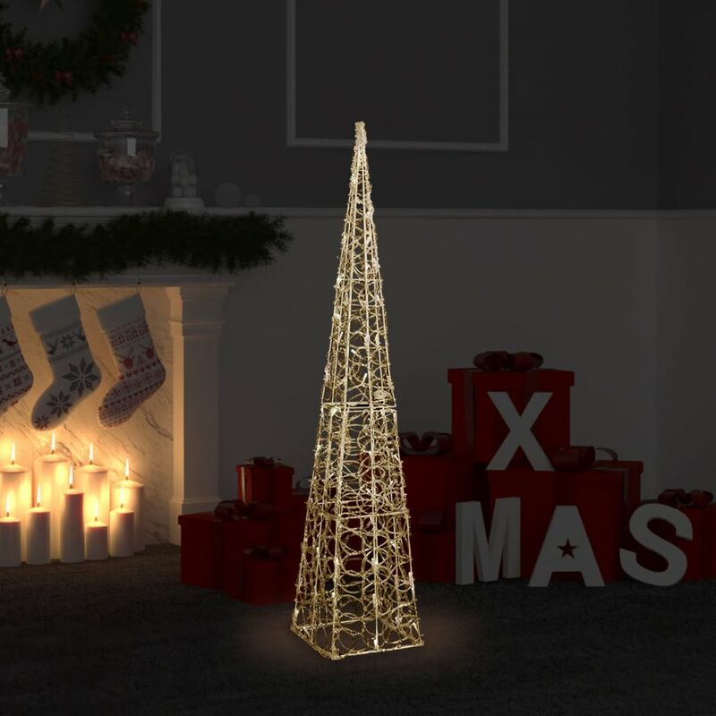

Cono de luz LED decorativo acrílico blanco cálido 120 cm