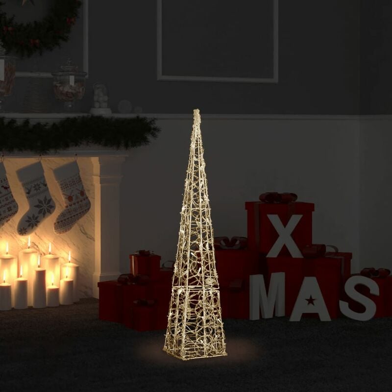 

Cono de luz LED decorativo acrílico blanco cálido 90 cm