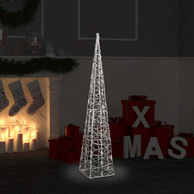 

Cono de luz LED decorativo acrílico blanco frío 120 cm