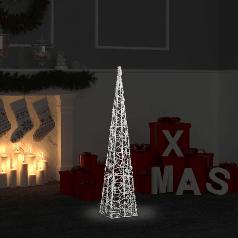 

Cono de luz LED decorativo acrílico blanco frío 90 cm
