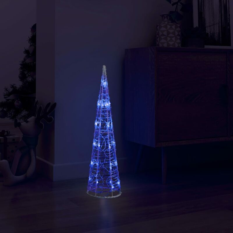 

Cono de luz LED pirámide decorativo acrílico azul 60cm