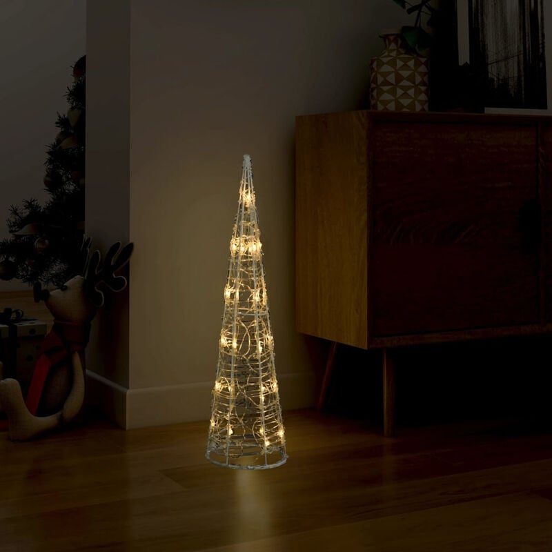 

Cono de luz LED piramide decorativo acrilico blanco calido 60cm