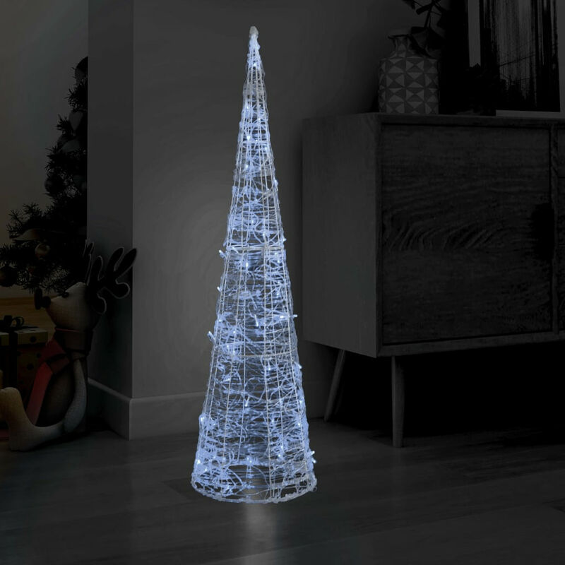 

Cono de luz LED piramide decorativo acrilico blanco frio 120 cm