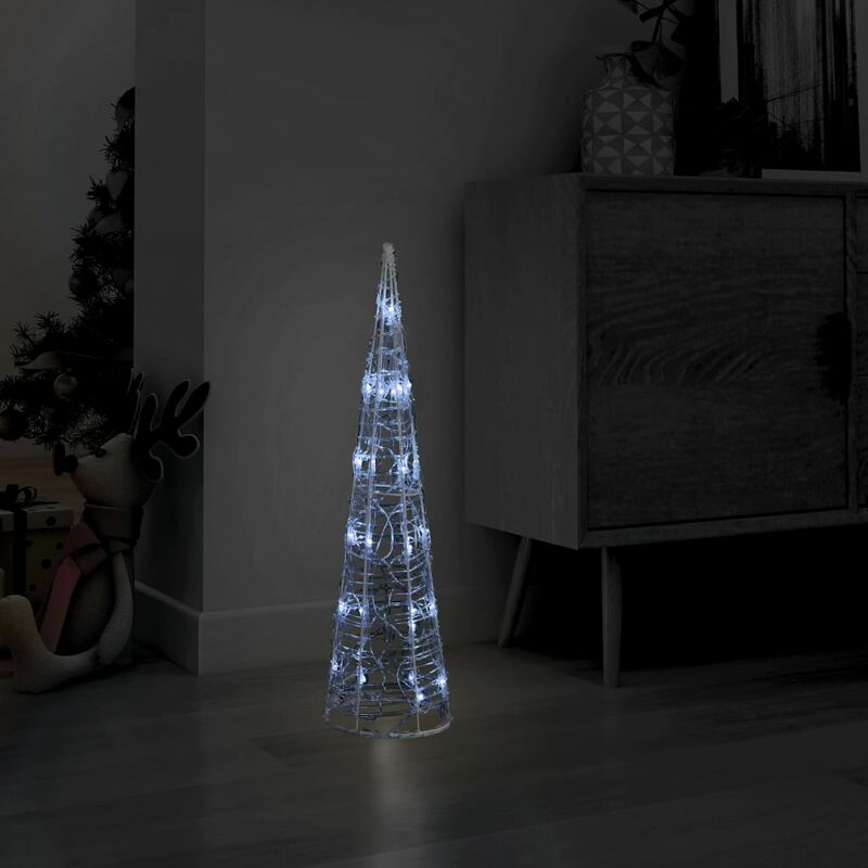 

Cono de luz LED pirámide decorativo acrílico blanco frío 60cm