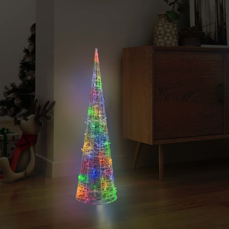 

Cono de luz LED piramide decorativo acrilico colorido 90cm