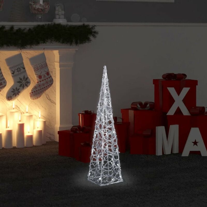 

Cono de luz LED redondo decorativo acrilico blanco frio 60 cm