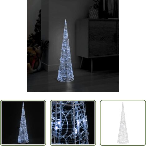 Cono decorativo -  Pirámide decorativa cono acrílico luces LED blanco frío 90 cm