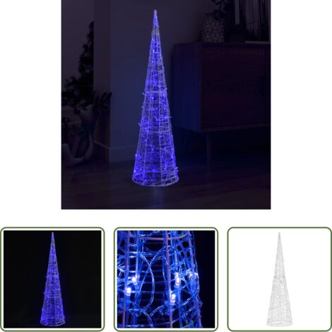 Cono di luce -  Piramide Decorativa Cono di Luce LED Acrilico Blu 120 cm