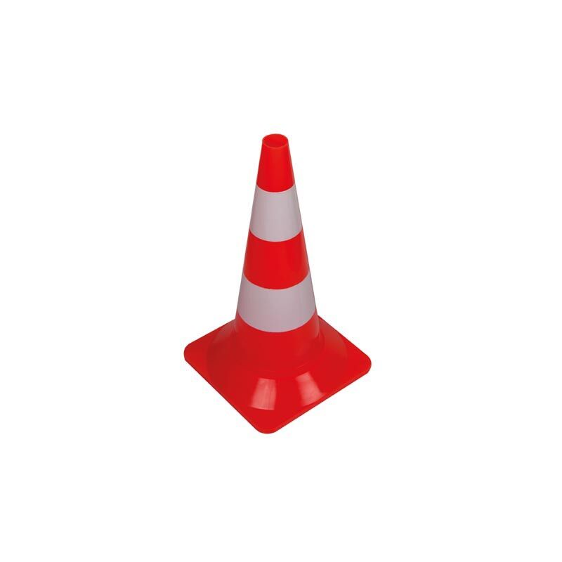 Image of Cono di segnalazione - colore rosso/bianco - 50 cm