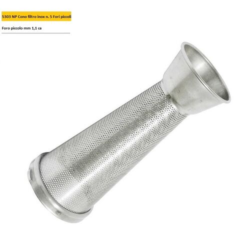 Cono filtro inox n 5 foro piccolo 1,1 mm 5303 NP per spremipomodoro Reber