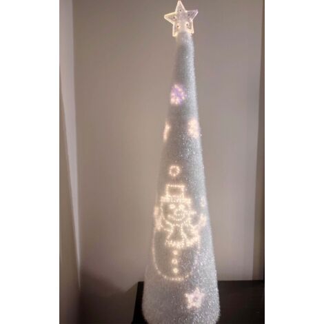 Cono Navideño Rotatorio Con Fibra y Motivos Navideños