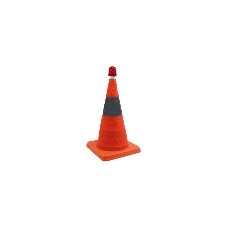 

Cono Plegable Nylon Banda Reflectante 42cm Con Baliza Intermitente
