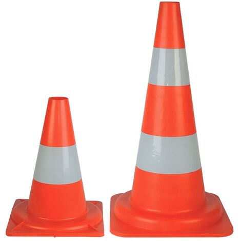 CONO STRADALE BIANCO/ARANCIO • PE + BASE H.CM 53