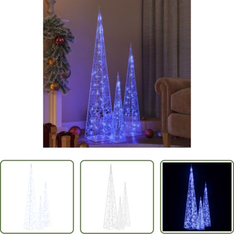 Conos de luz -  Cono de luz LED decorativo acrílico azul 60/90/120 cm