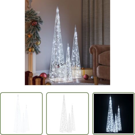 Conos de luz decorativos -  Cono de luz LED decorativo acrílico blanco frío 60/90/120 cm
