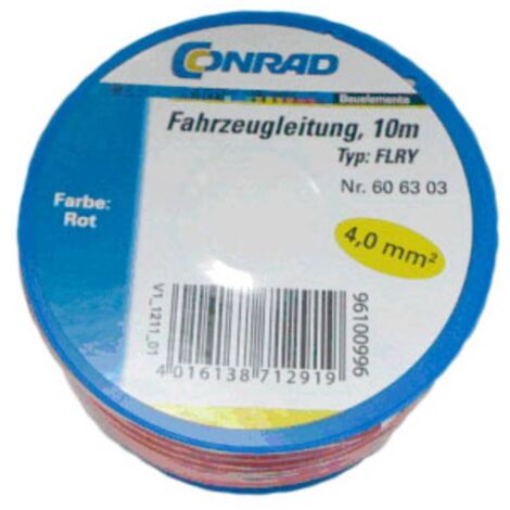 Conrad Components 606303 Cavo per veicoli FLRY-B 1 x 4 mm² Rosso 10 m