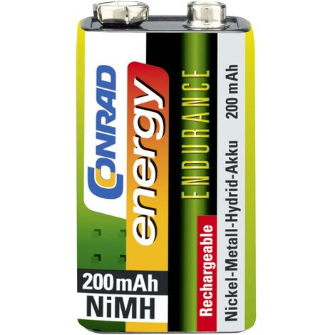 Conrad energy Endurance 6LR61 Pile rechargeable 6LR61 (9V) NiMH 200 mAh 8.4 V 1 pc(s)