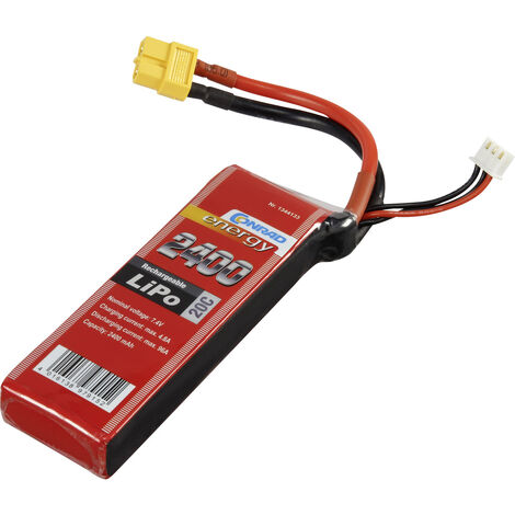 Conrad energy Modellbau-Akkupack (LiPo) 7.4 V 2400 mAh Zellen-Zahl: 2 20 C Softcase XT60