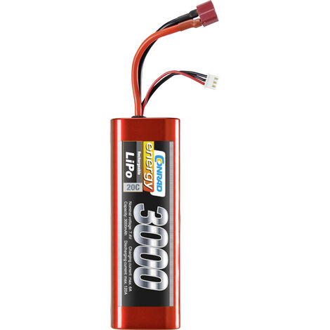 Conrad energy Modellbau-Akkupack (LiPo) 7.4 V 3000 mAh Zellen-Zahl: 2 20 C Stick Hardcase T-Buchse
