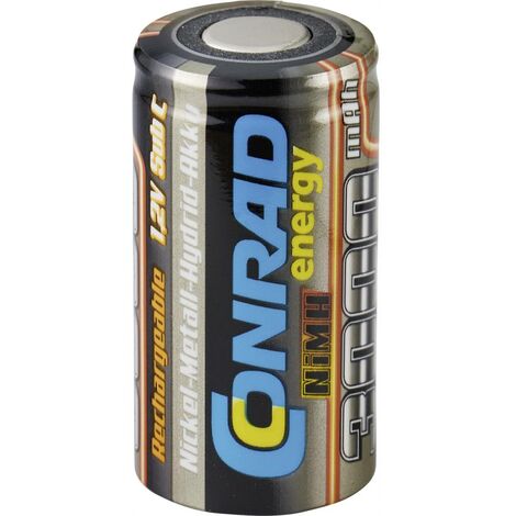 Conrad energy Pack de batterie (NiMh) Sub-C 1.2 V 3000 mAh sans pattes à souder