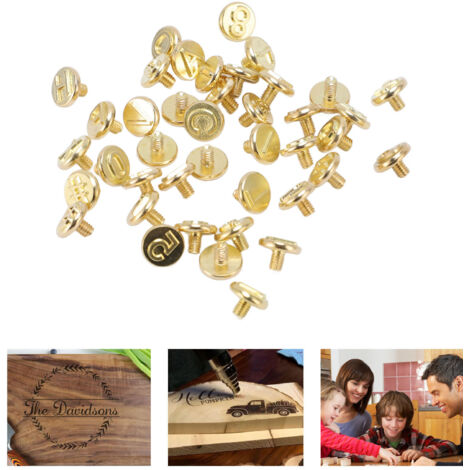 Consejos para el grabado en madera: juego de 43 piezas con letras, símbolos y números para proyectos de bricolaje.