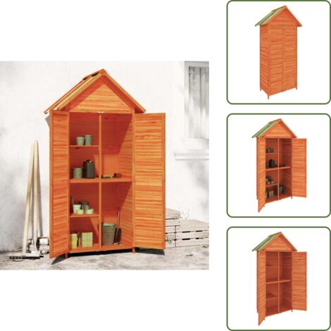 Conservazione attrezzi - vidaXL Rimessa da Giardino Marrone 89x52,5x175 cm Legno Massello Pino - Capanno in legno