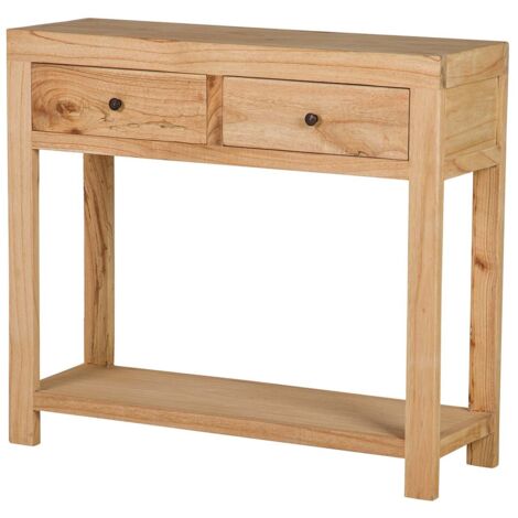 Consola 2 Cajones Madera Mindi Marron 90X30X80 Cm