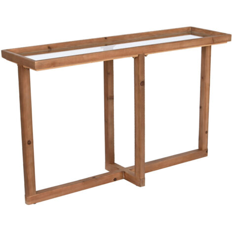 Consola Abeto Cristal 120X33X75 Natural Marron