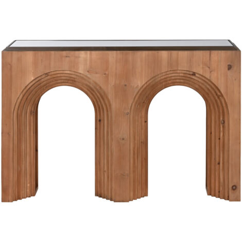 Consola Abeto Cristal 122X30X80 Arco Marron