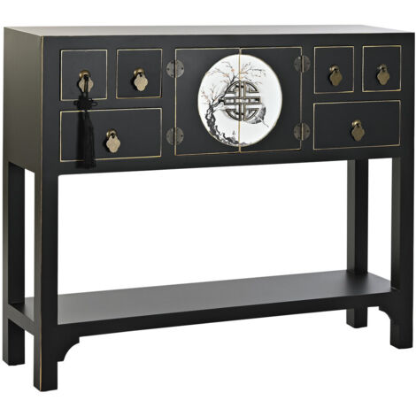 Consola Abeto Mdf 95X26X79 Oriental Negro