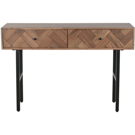 Consola Acacia Metal 120X40X78 Marron