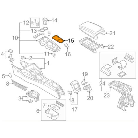 [Consola central] [Panel embellecedor] para Audi A3 S3 RS3 [ABS cromado OE 8V0864260A]