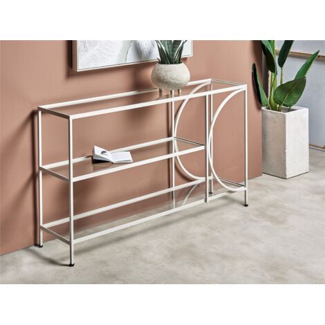 Consola Chike Textura Rugosa Blanca 120X30X71 Cms. 120X30X71 Cms