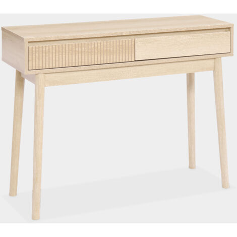 Consola con efecto madera de 2 cajones, 100cm