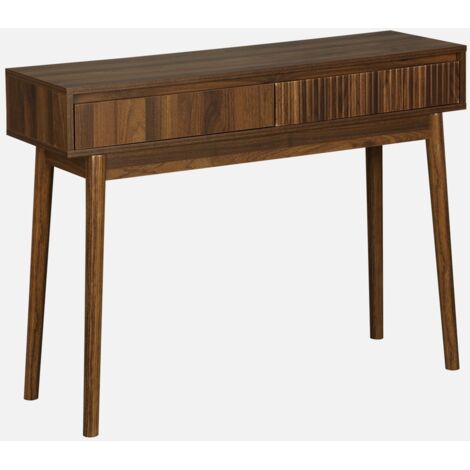 Consola con efecto madera de 2 cajones, 100cm