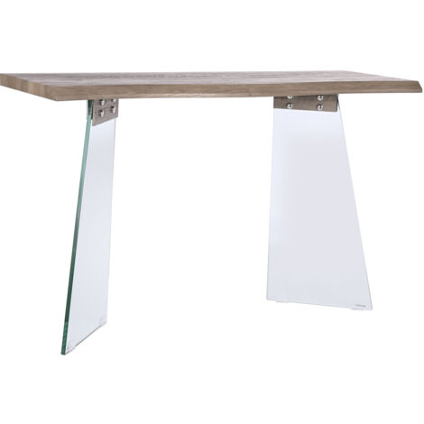 Consola Cristal Mdf 120X40X76 Gris Claro