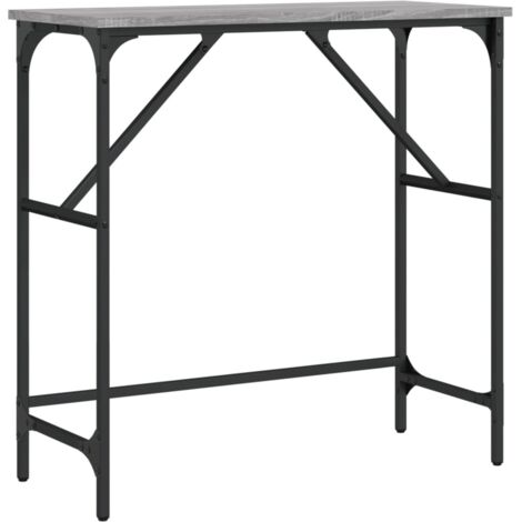 Consola de entrada de diseño industrial: 75 x 32 x 75 cm madera de ingeniería color gris hormigón patas de metal DEC032241