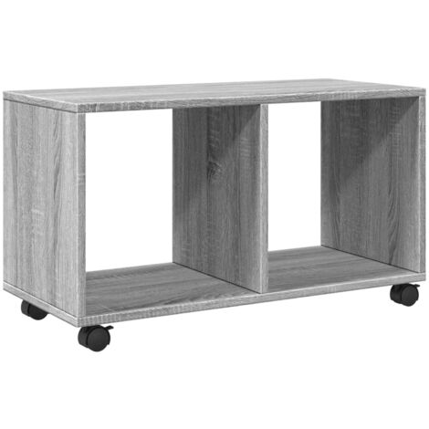Consola de entrada mesa auxiliar mueble de salón con ruedas 72 x 33 x 42,5 cm madera contrachapada gris DEC031381