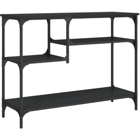 Consola de entrada moderna con estantes 100 x 35 x 75 cm madera contrachapada y metal DEC031669