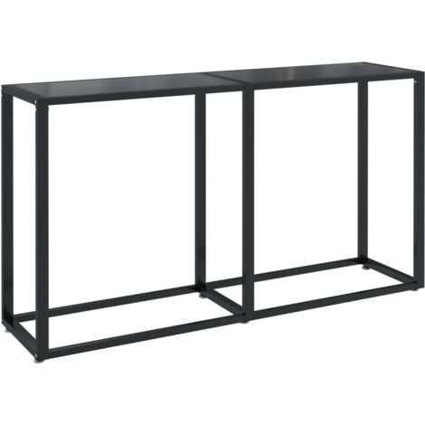 Consola de entrada moderna mesa auxiliar 140 x 35 x 75,5 cm vidrio templado negro DEC032112