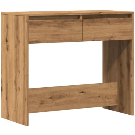 Consola de entrada moderna mesa auxiliar con cajones 89 x 41 x 76,5 cm madera contrachapada color roble DEC031750