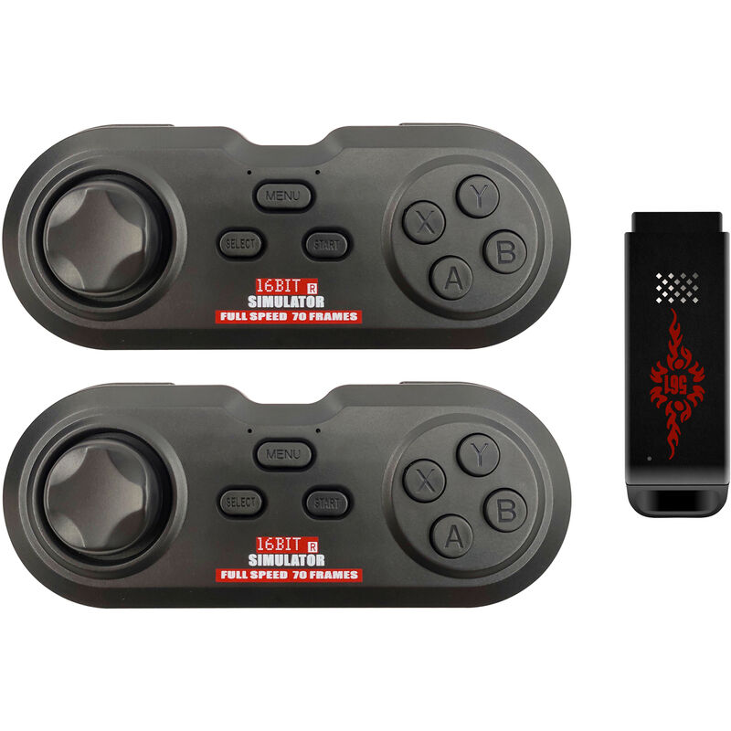 

Consola de juegos de 16 bits 2.4GHz Controlador de juegos inalambrico Paquete doble Joysticks para gamepad Distancia de transmision de 100 pies